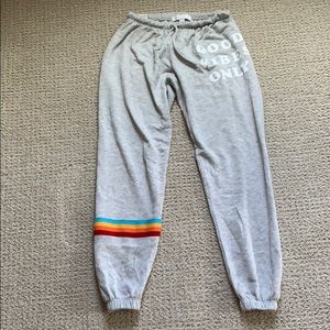 Spiritual Gangster Rainbow Stripe Jogger Sweatpant